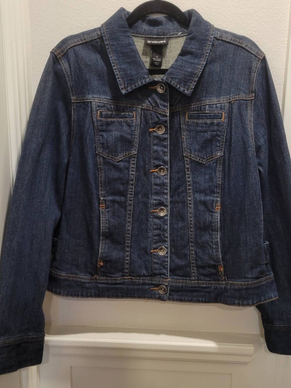 Lane Bryant Denim Dark Blue Jean Jacket Size 16 "NWOT"